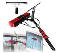 Kit de poste alimentado por agua Poste de limpieza de ventanas ajustable Cabezal de cepillo giratorio de 180 ° Cepillo de limpieza telescópico Ventana exterior Vidrio Equipo de lavado de paneles solar