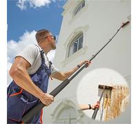 Kit de poste de limpieza de ventanas extensible de 3,6 a 10,8 m, escobilla de goma y cepillo de techo y panel solar, limpiador de agua al aire libre para una limpieza sin esfuerzo (6 m)