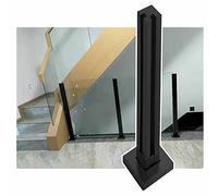 Kit de postes de barandilla de vidrio negro de alta resistencia - Pilar de barandilla cuadrado de 90 cm para uso interior y exterior - Sistema de sujeción de paneles de vidrio resistente - Diseño