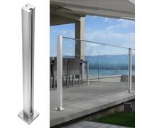 Kit de postes de barandilla de vidrio y acero inoxidable para escaleras exteriores: postes divisores duraderos de 70 cm, columna final elegante, solución de balaustrada de fácil instalación (altu