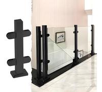 Kit de Postes para barandilla de 24 a 47 Pulgadas con Abrazaderas de Acero Inoxidable - Sistema de barandilla para escaleras Interiores/Exteriores, barandilla de Seguridad (Poste Central neg