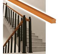 Kit de Postes para barandilla de Escalera Interior, barandilla de Metal Negro, Apta para lofts, porches, Postes de pasamanos de Escalera, con Tornillos y Soportes (Longitud Interior 220 cm /