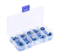 Kit de Potenciómetros, Kit Variado Kit Surtido de Potenciómetro Multivuelta,3296 W,100/200/500/1k/2k/5k/10k/20k/100k/500k Ohm Ajustable Trimmer Resistor