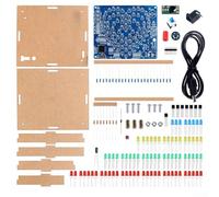 Kit de práctica de soldadura de luz LED que fluye en forma de corazón con IC LED de música para efecto cascada, tablero PCB transparente, estuche acrílico STEM proyecto de aprendizaje para