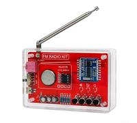Kit de práctica de soldadura de radio FM con conector de audio de 3,5 mm, carcasa acrílica para principiantes, estudiantes, aficionados (con estuche)