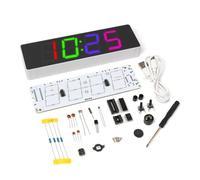 Kit de práctica de soldadura, kit de reloj digital LED colorido RGB de 4 dígitos, reloj despertador digital, tablero de aprendizaje de práctica electrónica, kit de bricolaje para adultos, kit de