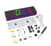 Kit de práctica de soldadura, kit de reloj digital LED colorido RGB de 4 dígitos, reloj despertador digital, tablero de aprendizaje de práctica electrónica, kit de bricolaje para adultos, kit de
