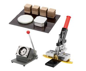 Kit de prensa de botones con imanes cuadrados y consumibles para manualidades y decoración del hogar