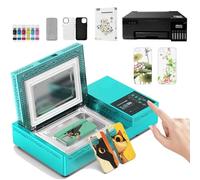 Kit de prensa de calor para impresora 3D, calentamiento rápido a 180 °C, incluye 100 fundas de teléfono de impresión, impresora de sublimación de tinte para fundas personalizadas