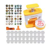 Kit de prensa portátil con 48 botones de juego, DIY Kids Badge Making Punch Tool, Easy Press Craft Feature, Art Supplies Toy for Teens School Classroom Home Party