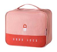 Kit de primeros auxilios compacto multifuncional para la atención de emergencia familiar, bolsa de primeros auxilios portátil, rosa