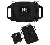 Kit de primeros auxilios de despliegue rápido, bolsa médica IFAK con solapa de , pestañas de despliegue para la salud del hogar, enfermería, estudiantes, terapeutas, médicos (negro)