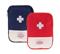 Kit de Primeros Auxilios de Viaje Portátil, Mini Botiquín Médico Vacío, Rojo y Azul