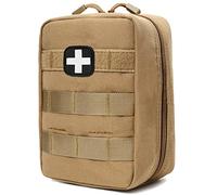 Kit de primeros auxilios EMT Medical IFAK, bolsa táctica Molle de emergencia para camping, hogar, coche, senderismo, caza (bronceado)