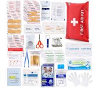 Kit de primeros auxilios para el hogar, coche, viajes, kits de emergencia de 107 piezas para senderismo, camping, kit de trauma pequeño para barco, vehículo, ligero, compacto, kit de ayuda de bolsillo