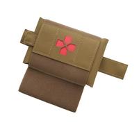 Kit de Primeros Auxilios Táctico de Despliegue Rápido - Bolsa Médica Micro Compacta, Kit de Traumatología Cinturón Compacto MOLLE para Senderismo y Viajes al Aire Libre(Brown)