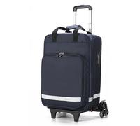 Kit de primeros auxilios vacío de gran capacidad con ruedas, bolsa rodante desmontable, bolsa portátil para enfermeras con separadores extraíbles, correas de hombro, tiras reflectantes para EMT, EMS