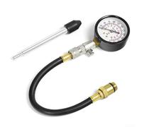 Kit de probador de compresión de motor de gas, medidor de presión de cilindro automotriz profesional de 0 a 300 PSI con construcción de metal y goma, fácil de leer, 75 mm de diámetro