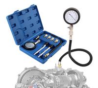 Kit de Probador de Compresión, yisight Comprobador de Compresión, Manómetro de Herramientas 0-20 kg/cm²- 0-300 PSI con 4 Adaptación M10 M12 M14 M18, para la Prueba de Coche, Motor de Gasolina (azul)