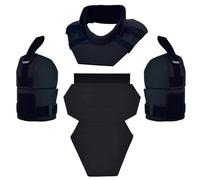 Kit de Protección 3 en 1 para Cuello, Hombros e Ingle, con Almohadillas y Protector Táctico para Hombros, Compatible con Diversos Chalecos.(Black)