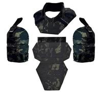 Kit de Protección 3 en 1 para Cuello, Hombros e Ingle, con Almohadillas y Protector Táctico para Hombros, Compatible con Diversos Chalecos.(BCP)