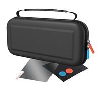 Kit de Protección 5 en 1 para Nintendo Switch 2, Estuche Rígido con Protector de Pantalla, Gamuza de Limpieza, Thumb Grips, Negro