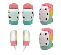 Kit de protección de snowboard para adultos con rodilleras, coderas y protectores de manos, acolchado de polietileno resistente para esquiar, patinaje, correas ajustables, tallas S M (M-rosa)