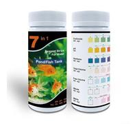Kit de prueba de agua de acuario 7 en 1 para peceras de agua dulce y salada | Estanque y spa - Tiras reactivas a base de papel con tabla de colores para pH | nitrito | nitrato (antiguo)