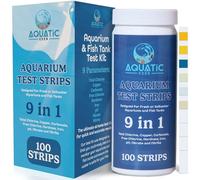 Kit de prueba de agua de acuario 9 en 1, 100 tiras de prueba de agua dulce y salada, kit de pecera para pH, nitrato, nitrito, dureza, cloro, hierro, cobre, alcalinidad, carbonato, resultados rápidos y