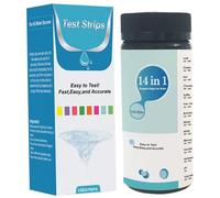 Kit de prueba de agua potable, kit de prueba de agua de 100 piezas 14 en 1, probador universal para beber, pruebas para el hogar rápidas y fáciles de dureza, plomo, hierro, cobre, fluoruro