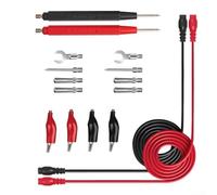 Kit de prueba de multímetro 16 en 1 que incluye clips de cocodrilo, ganchos de prueba de plátano, sondas traseras y conectores de pin para uso en laboratorio