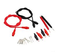 Kit de prueba de multímetro de 16 piezas con clips CAT III de 1000 V 10 A, plátano, lengüetas de pala, enchufes hembra roscados, sondas de alambre de cobre flexibles de 1 m para CA/CC