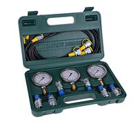Kit de Prueba de Presión Hidráulica, 250/400/600 Bar, Medidor de Prueba Hidráulica para Excavadora con 3 Manómetros, 6 Accesorios, 3 Mangueras de Prueba, Caja para Tractores, Maquinaria Construcción
