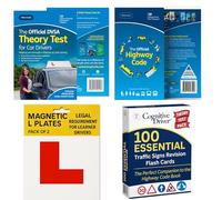 Kit de prueba de teoría de conducción del Reino Unido 2025: libro de códigos de carretera, libro de prueba de teoría de conducción, tarjetas flash de señales de carretera y placas L para conductores
