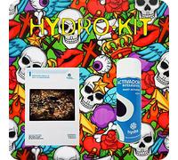 KIT DE PRUEBA PARA HIDROIMPRESIÓN - WATER TRANSFER PRINTING. Calaveras HLC-077 + Activador hidroimpresión 400ml + manual básico
