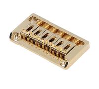 Kit de puente de guitarra eléctrica de 6 cuerdas en latón sin tremolo, compatible con guitarras ST y TL, montaje a través del cuerpo para mayor resonancia y tono mejorado, acabado dorado