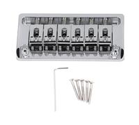 Kit de puente para guitarra eléctrica de 6 cuerdas |Puente sin trémolo de cuerpo pasante de latón para guitarras estilo ST/TL |Estabilidad y sostenido de sintonización mejorados (Cromo)