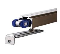 Kit de puerta corredera de aleación de aluminio - Riel oculto for puertas de ducha y armarios de cristal, 1 unidad(Black,140cm)