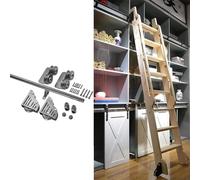 Kit de puerta corredera de granero de 3.3 pies, sistema de escalera pesada para un deslizamiento suave y sin esfuerzo, perfecto para decoración del hogar y ahorro de espacio, rieles fáciles de