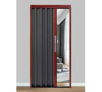 Kit de puerta corredera de granero, plegable de acordeón con cerradura para espacios interiores personalizados, ideal para despensa, RV, casa móvil, dormitorio y divisor de habitación