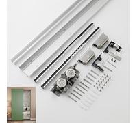 Kit de puerta corredera invisible, Tamaños múltiples del equipo carril de la pista desplazamiento puerta granero bolsillo cierre suave(1.6m/5.2ft)