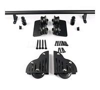Kit de puerta corrediza de granero escalera corredera riel colgante juego completo de hardware + pista de extensión con ruedas de rodillo de piso (sin escalera) tubo redondo riel de escalera móvil