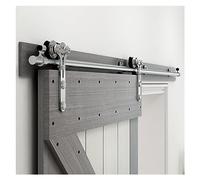 Kit de puerta corrediza, De puerta corrediza de acero inoxidable adecuado for una sola, kit herrajes for granero con suspensión rodillos 4 tipos(14FT-426CM)