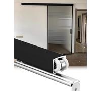 Kit de Puerta Corrediza de una Sola Hoja con Bisagra Superior para Puerta de Granero, Kit de Herrajes para Puerta de Granero Corrediza Plegable para Puertas de Armario/Black/11.8Ft/3.6M