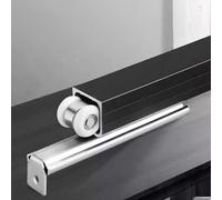 Kit de puerta corrediza - Juego de rieles cortables impermeables para puertas de granero de bolsillo, incluye rodillos, accesorios de montaje en techo y pared