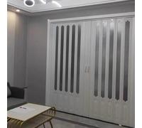 Kit de puerta de acordeón magnética plegable con asas y vidrio acrílico, puerta corredera divisora de habitación para cocina y baño