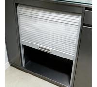 Kit de puerta de armario enrollable retráctil, persiana deslizante vertical para ahorrar espacio, funcionamiento manual suave para caravanas, armarios y espacios pequeños