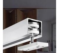 Kit de puerta de bolsillo colgante superior, herrajes de riel deslizante plegable para un funcionamiento suave y silencioso, ideal para puertas de patio y balcón, fácil instalación (66 cm)