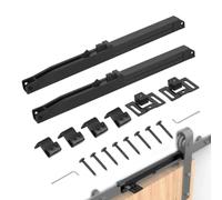 Kit de puerta de granero de cierre - Amortiguador de puerta corredera | Tope de riel , riel plano, peso de puerta de 88 a 132 libras, instalación rápida de gancho, para dormitorio, armar