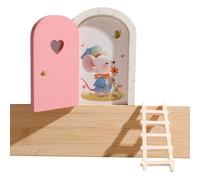 Kit de puerta de hada | Puerta de hadas de jardín de madera linda, decoración del hogar para ventana, escuela, oficina, dormitorio, decoración de Acción de Gracias, Navidad